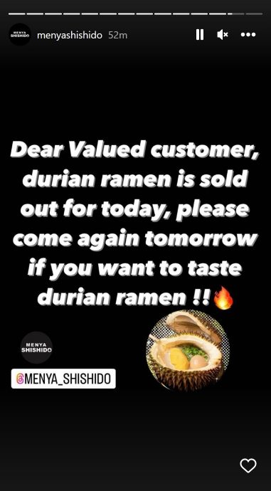 又有创意榴梿吃法 这次是配拉面!