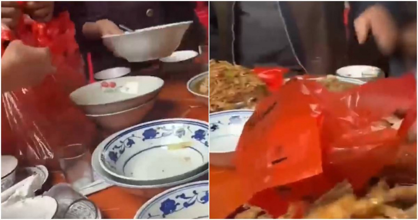 吃喜酒遇上打包魔人　去盛个饭回来「菜就没了」他饿到点泡面吃 
