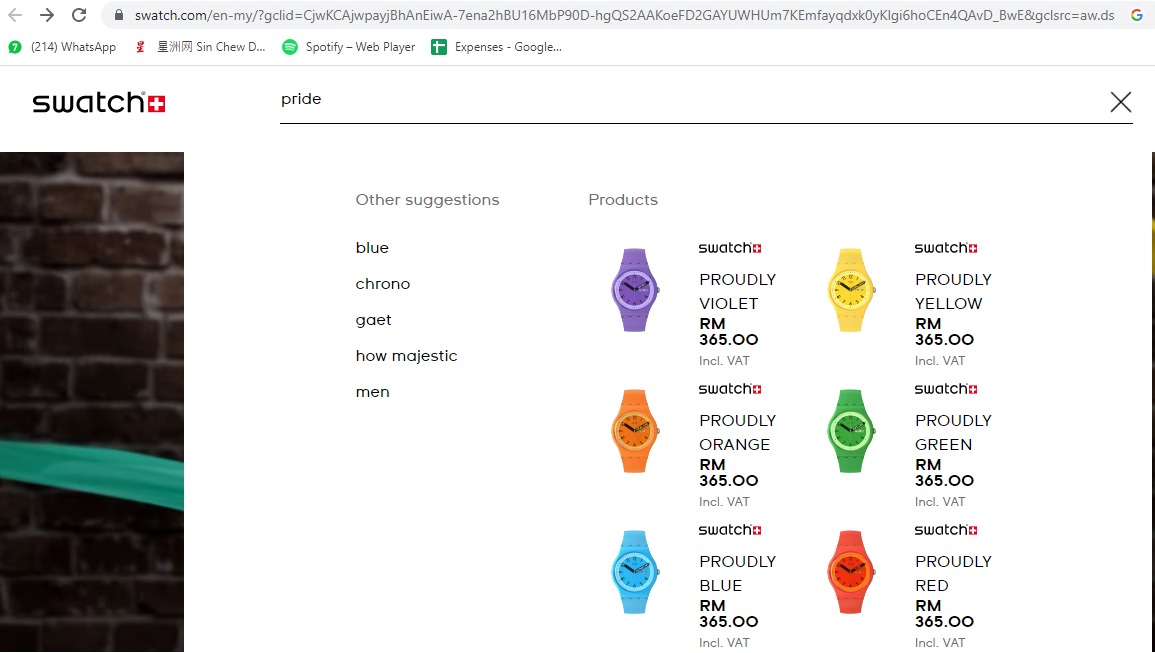 彩虹表被内政部取缔 大马Swatch疑下架无法网购