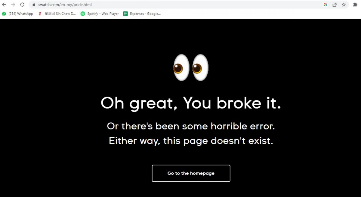 彩虹表被内政部取缔 大马Swatch疑下架无法网购
