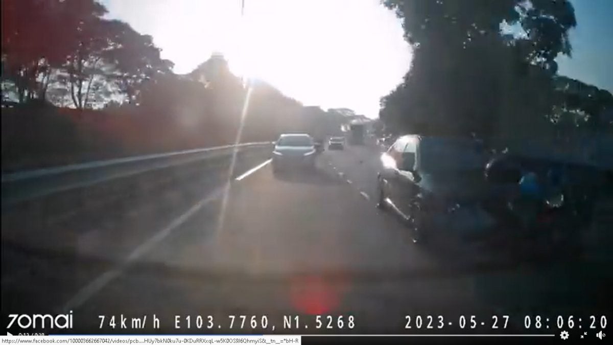 柔: 轿车撞摩托车 高速逃离 网民:是要撞死人吗?