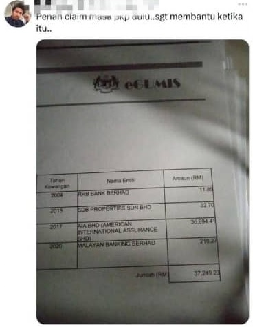  查询无人认领款项 男子惊喜取回3万7249令吉