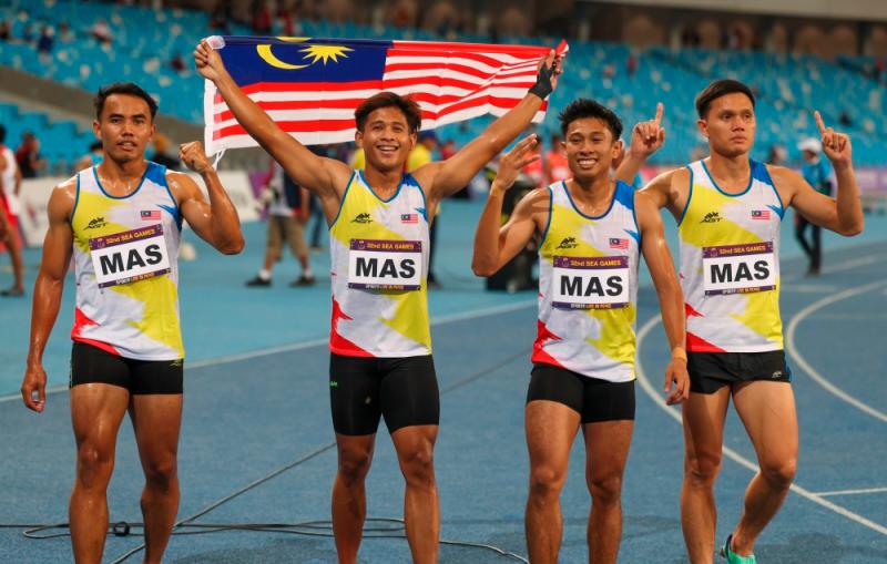 柬埔寨东运会田径| 男女100公尺预赛 大马2男2女闯决赛