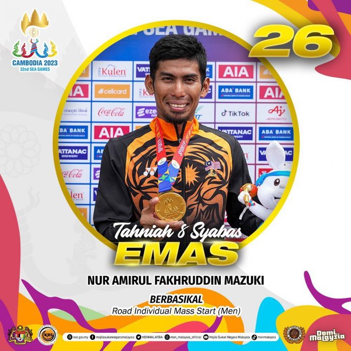 脚柬埔寨东运会| 称霸集体出发男个人赛 努艾米鲁夺大马脚车首金图