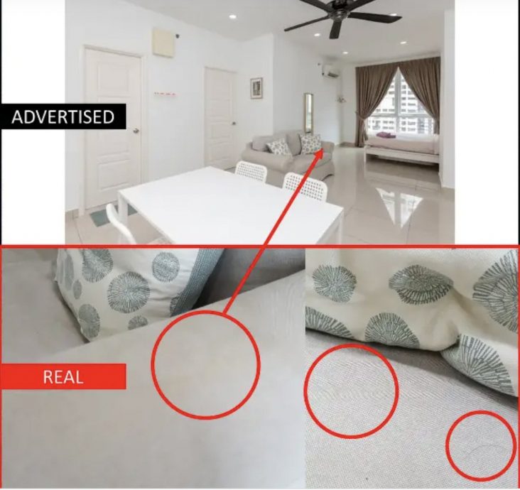 花RM1226租到肮脏民宿 女子：只睡一晚皮肤发痒