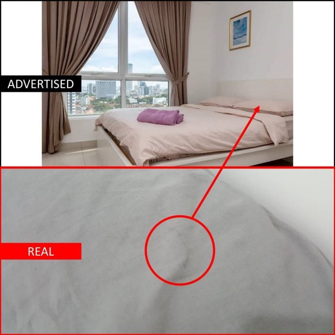 花RM1226租到肮脏民宿 女子：只睡一晚皮肤发痒