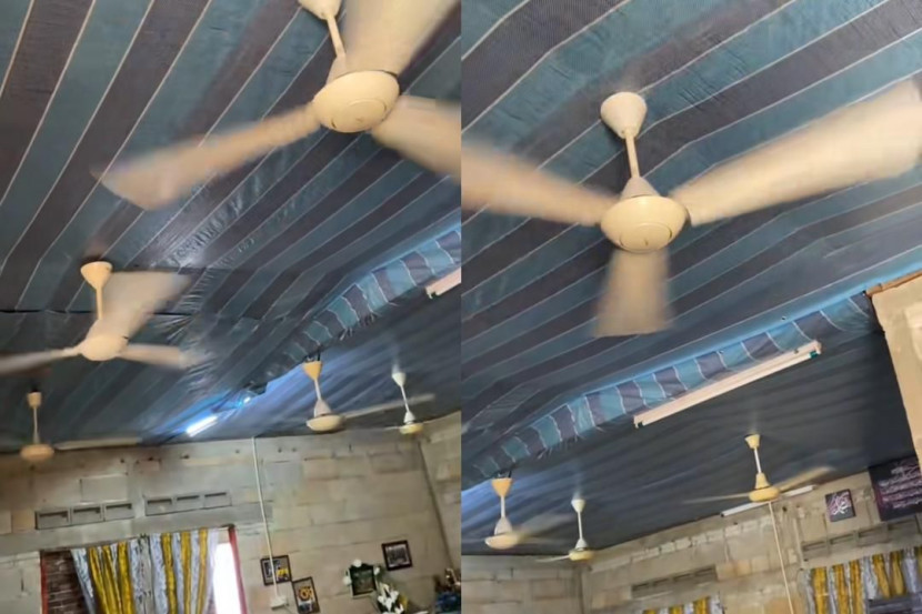 视频|天气太热小客厅装6吊扇 网民:屋瓦都可飞起!