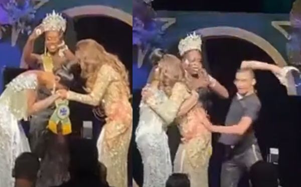 选美比赛老婆没得第一名 暴怒夫失控冲台上“抢走后冠”砸烂