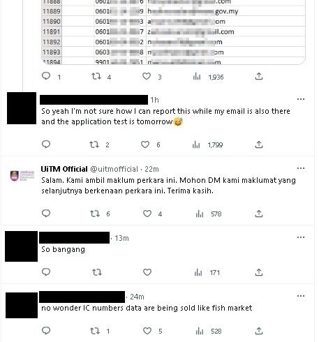 UiTM逾万学生个资疑外泄 大专生：为何用不安全链接？