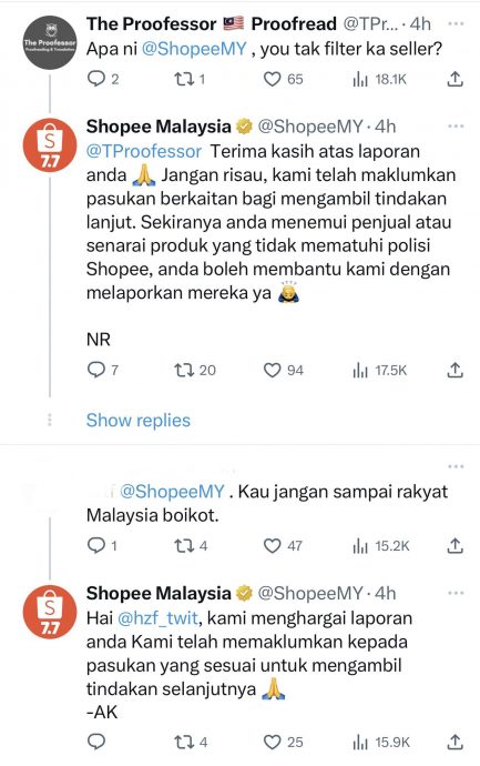 大马Shopee平台惊现类似儿童性爱娃娃 网民齐声谴责