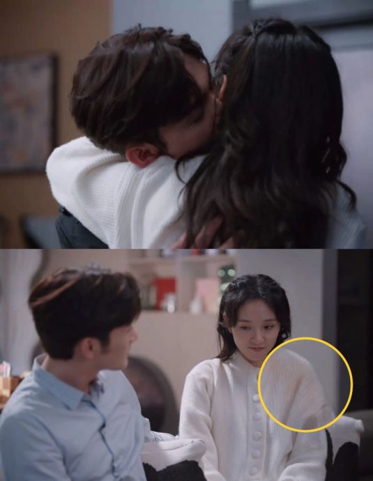 张彬彬粉底擦太厚 激吻完女主白衣被染黄