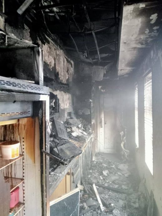 柔: 峇双层店屋火患,50只鹦鹉丧命