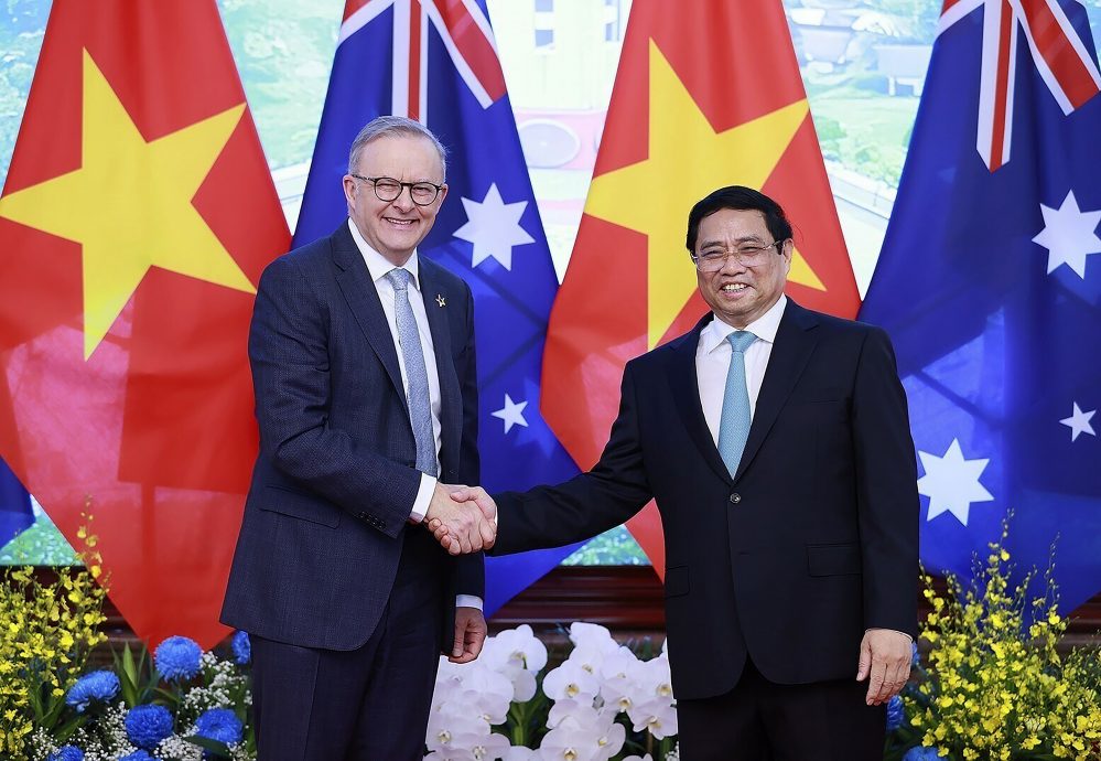 看世界两图)澳总理首访越南 望快速提升澳越外交关系