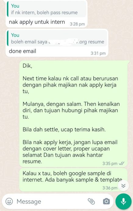 经理感叹实习生不会写求职信 “连先问候都不会”