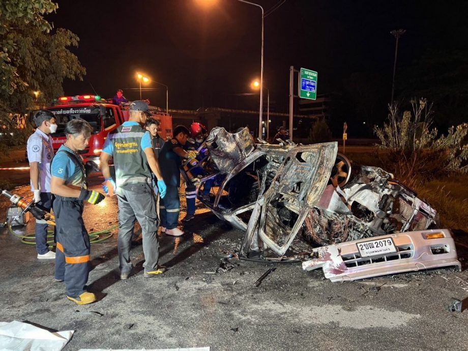 缅人逃亡泰国打工 车子翻覆起火4死6伤