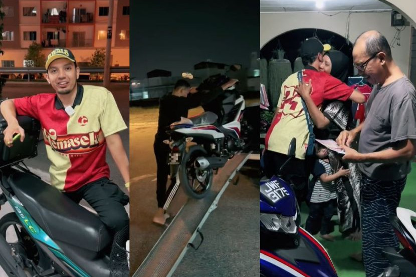 视频|借限量版摩托提振精神 “爸生意失败后就不快乐”