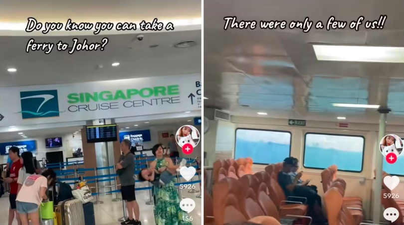 (已签发)柔:狮城二三事:越堤不想塞车? 狮城女搭渡轮到柔佛