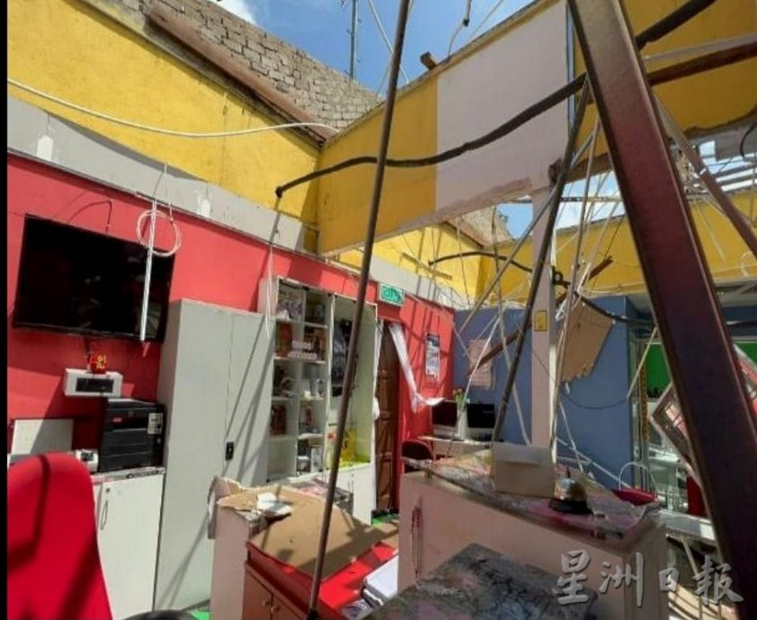 NS马口:巴弄11土展区数码经济中心遭受风灾，2人受轻伤