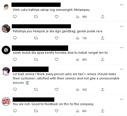 “载了你车子跑不快” 电召车嫌女乘客大只又重被网轰