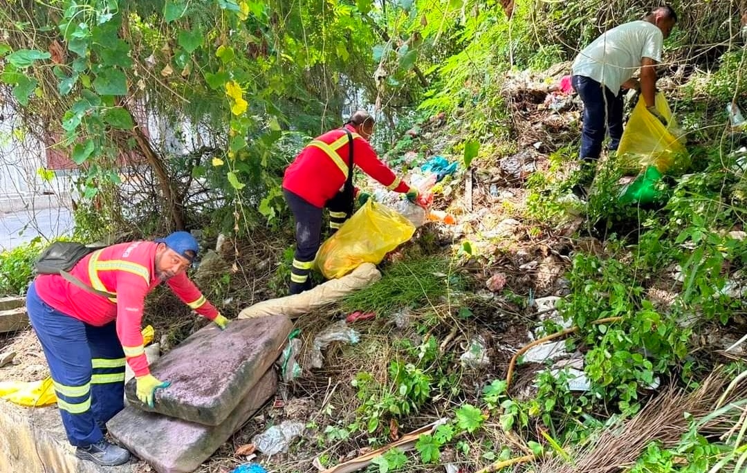 东:文德甲苏比亚花园附近一块地段成了垃圾池,垃圾和杂物丢弃在该处