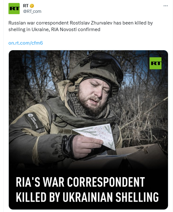 俄媒:俄记者遭乌军集束炸弹袭击,一名战地记者身亡