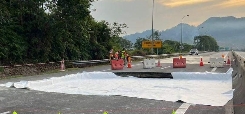 全国：加叻大道崩塌路段已修复