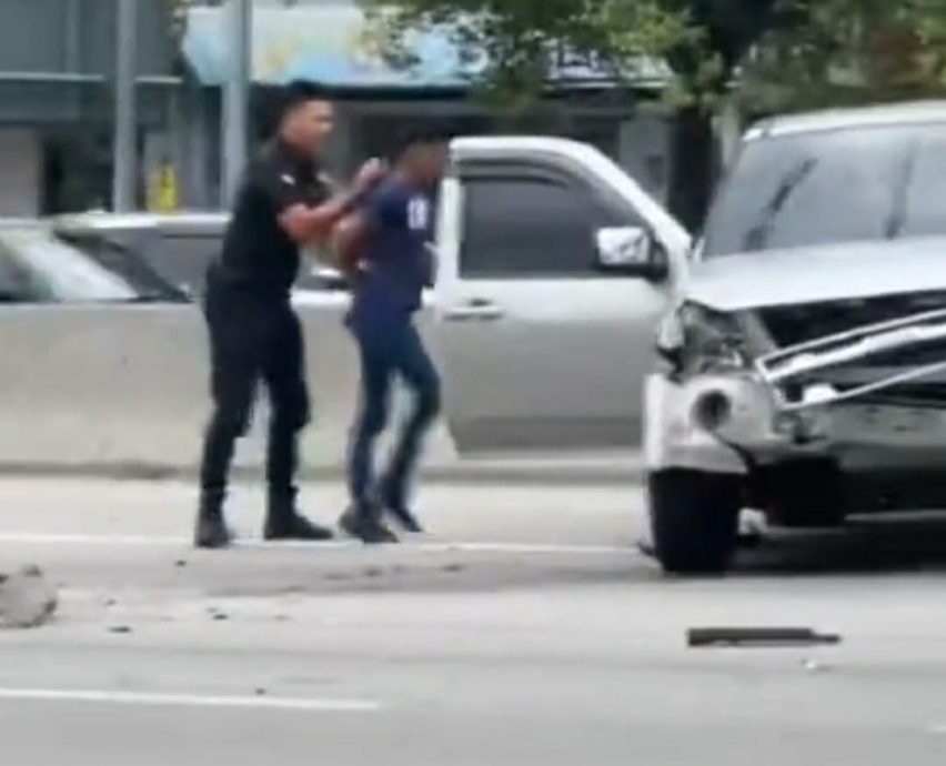 吸毒者遇警拒就范 大道逆行撞车被捕