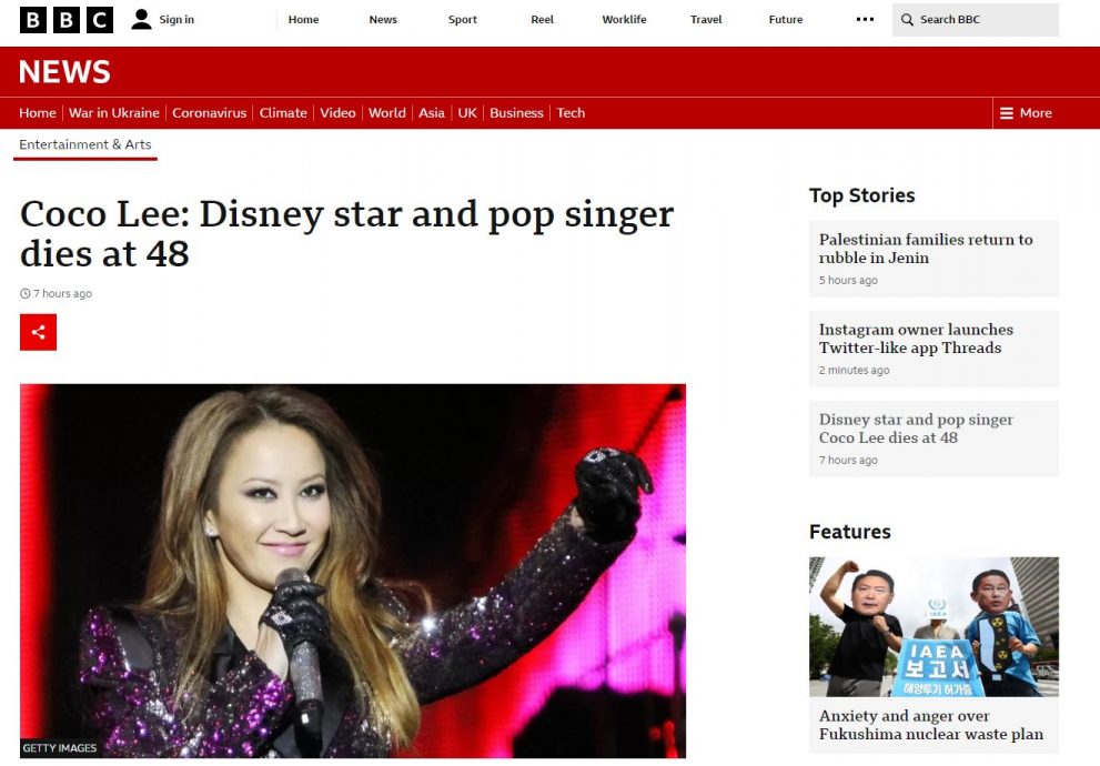 外媒关注李玟离世!CNN、BBC大篇幅报导