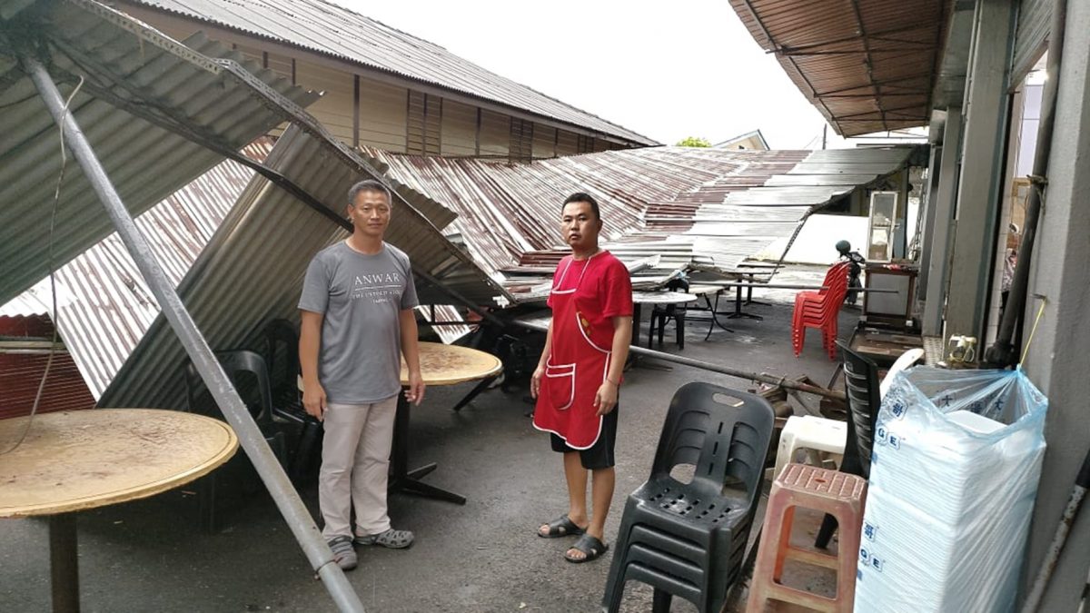 太平︱狂风吹倒茶餐室凉棚 幸无人受伤