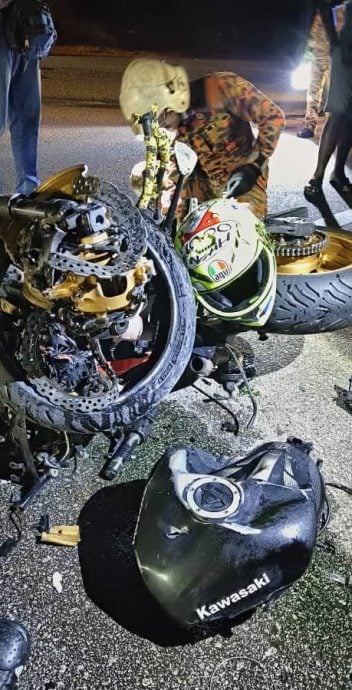 **已签发**柔︰骑重机与车子相撞,华男与妻晚餐后车祸亡