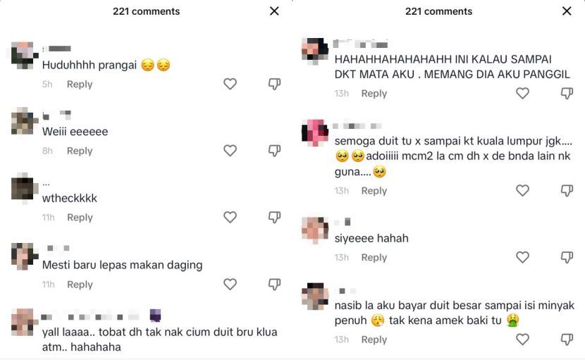 恶心!竟不用牙签 油站工人折钞票剔牙