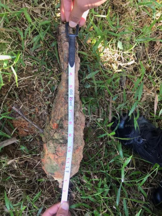 柔:新闻:油棕园巡逻发现迫击炮,柔警拆弹小组当场拆毁