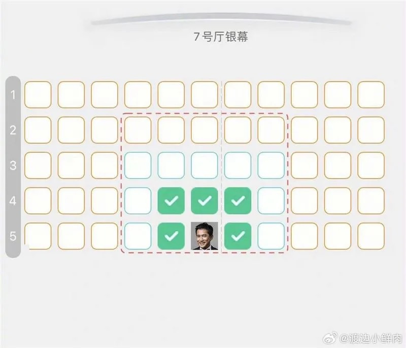 梁朝伟看电影买6个位 网民纷纷猜测座位布局