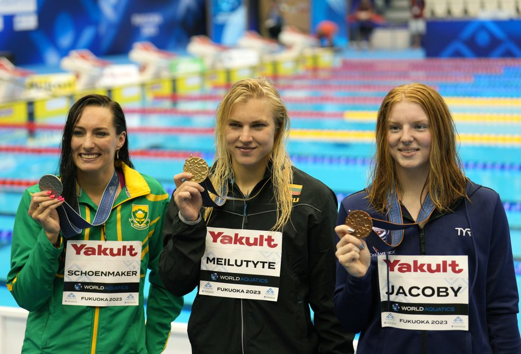 福冈世界水上运动锦标赛 重夺女1500公尺自由泳冠军 勒德茜基平费尔普斯纪录