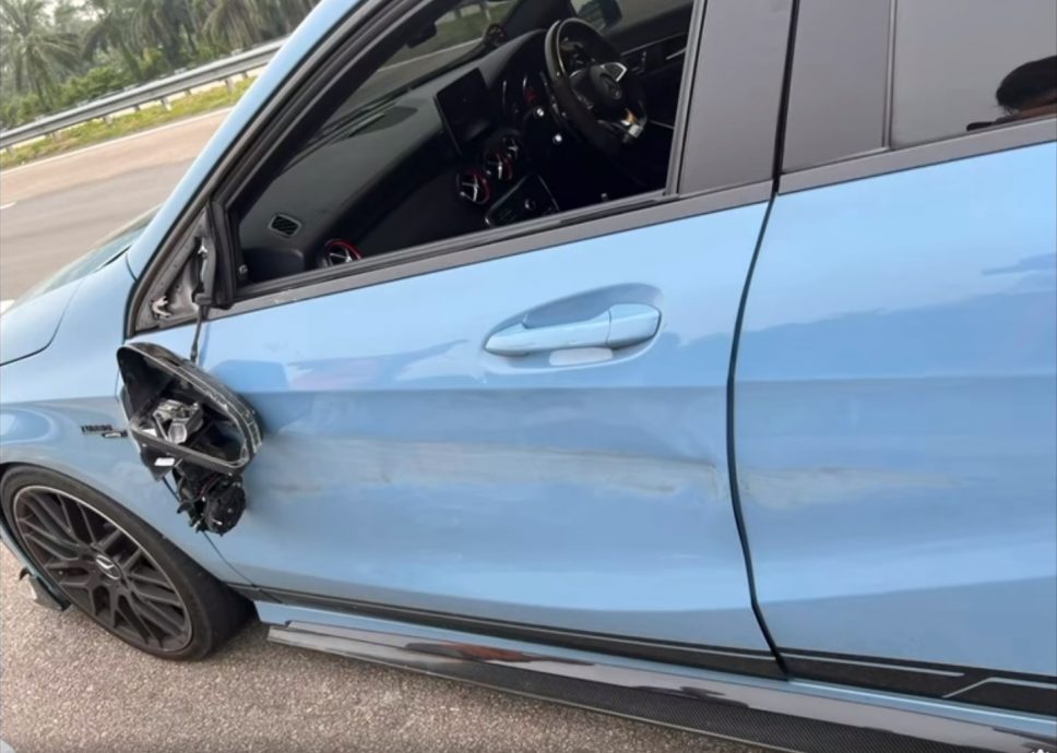 视频|大道飞来蓄水槽 宝马闪避仍擦撞 欲哭无泪