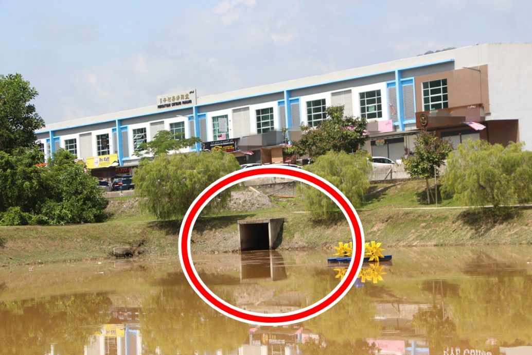 东2:劳勿城市公园莲花池油渍清理工作虽已完成,疑商业区油渍仍流入池中