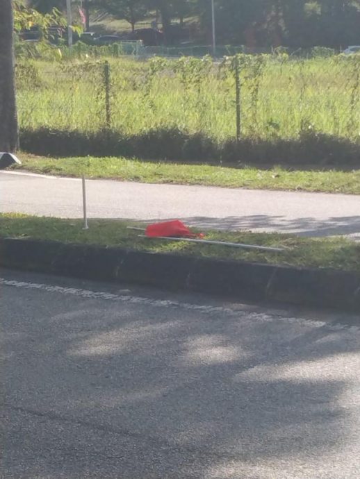 大都会/游佳豪旗子横幅被毁/3图