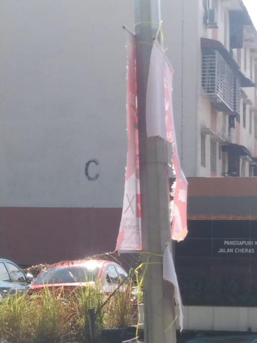 大都会/游佳豪旗子横幅被毁/3图