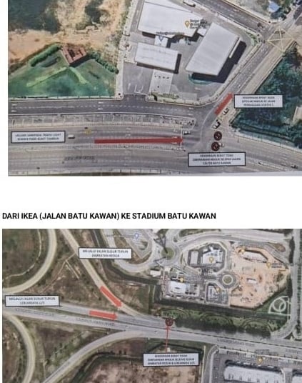 峇都交湾体育场周围要道 国庆日重型车限行