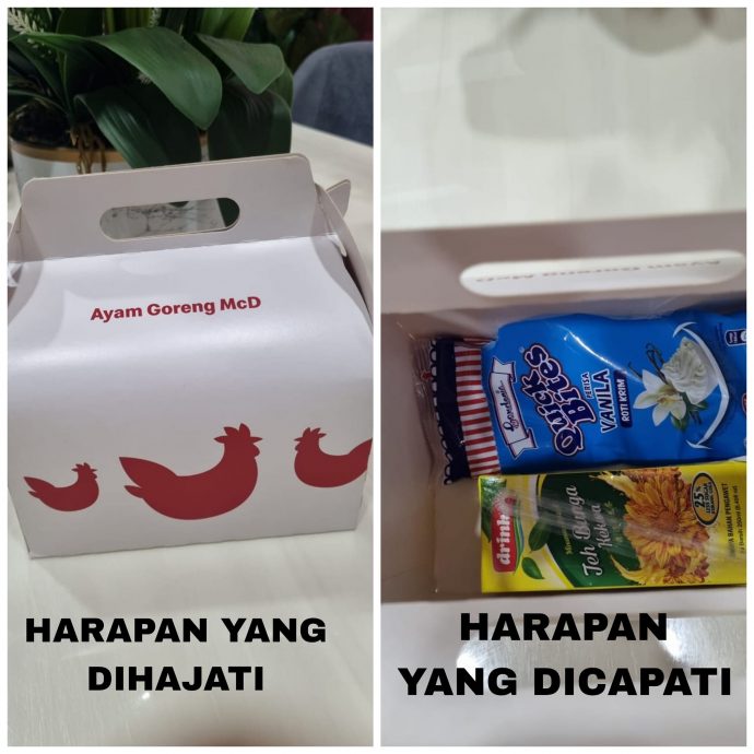 州教育活动派McD炸鸡盒 却只有面包和水 网民:别给孩子假希望