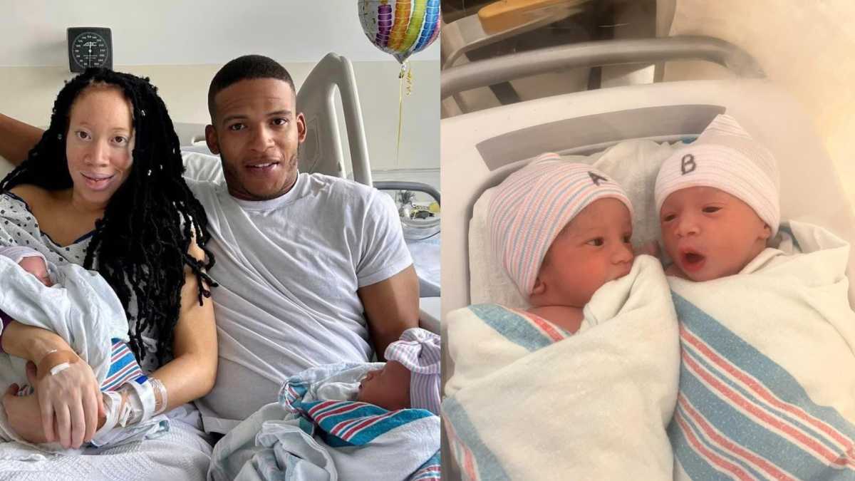 情侣迎双胞胎 一家四口同天生日