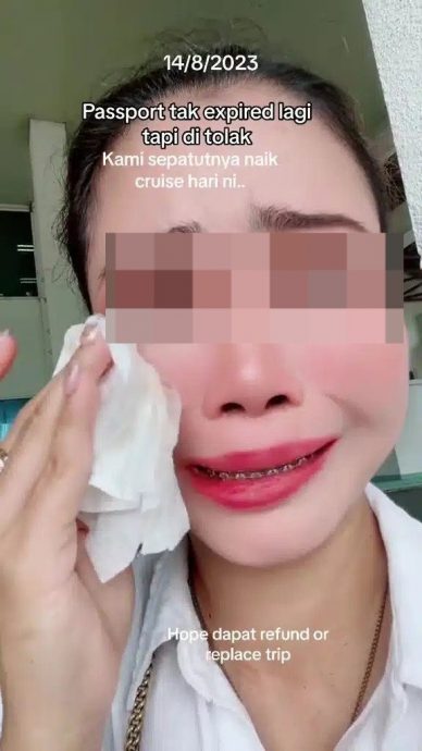 护照有效期不足半年被拒上船  女子痛哭：为何旅社没告知？