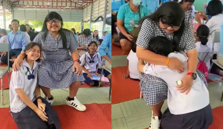 拼盘/单亲爸穿洋装、戴假发 为了养女到学校“当妈妈”!万人感动笑了