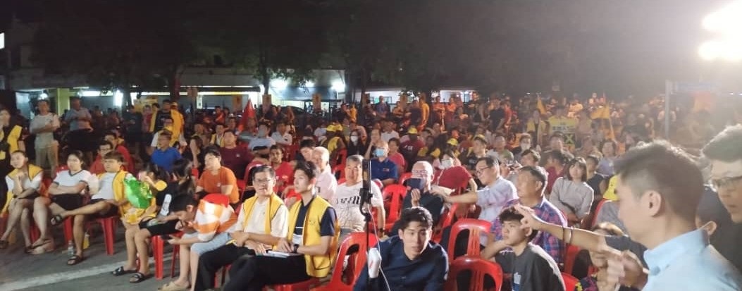 早报抽//大都会:万津独立候选人洪伟扬 ,在仁嘉隆政治讲座会吸引逾千名支持者出席。