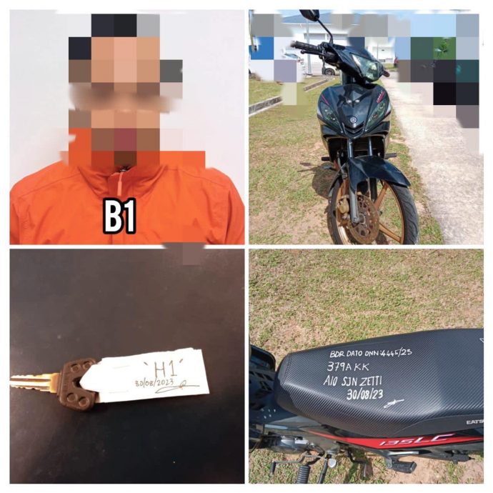 柔:新闻: 停放工作酒店 男子偷摩托人赃并获