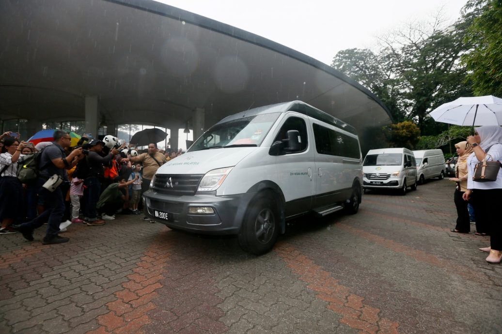 民众动物园大门口等候 雨中欢送“谊谊”“升谊”