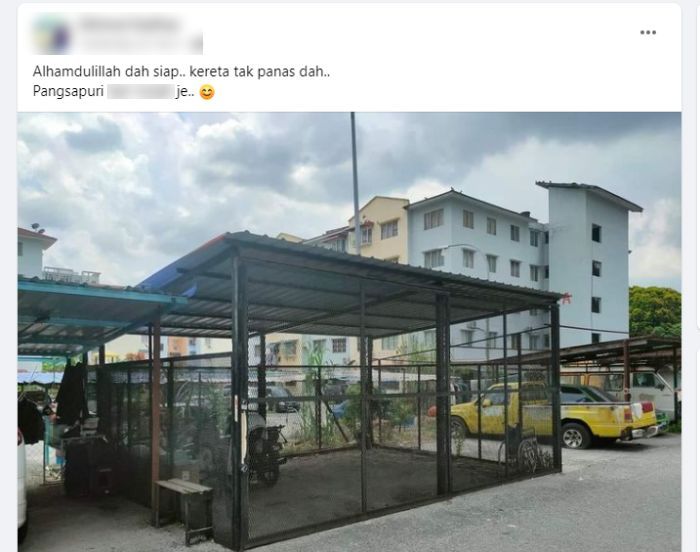 组屋民霸2车位盖围篱遮棚 网酸“像鸡笼最好主人也被关”