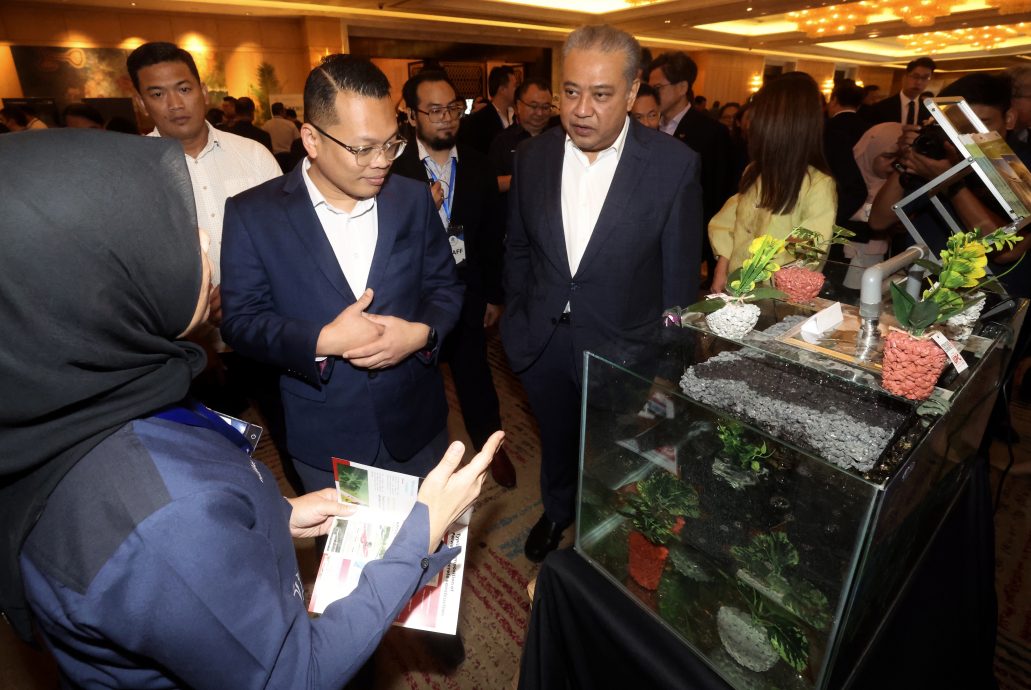 补图/聂纳兹米（前中）在2023年国际绿色建筑大会发表演词后