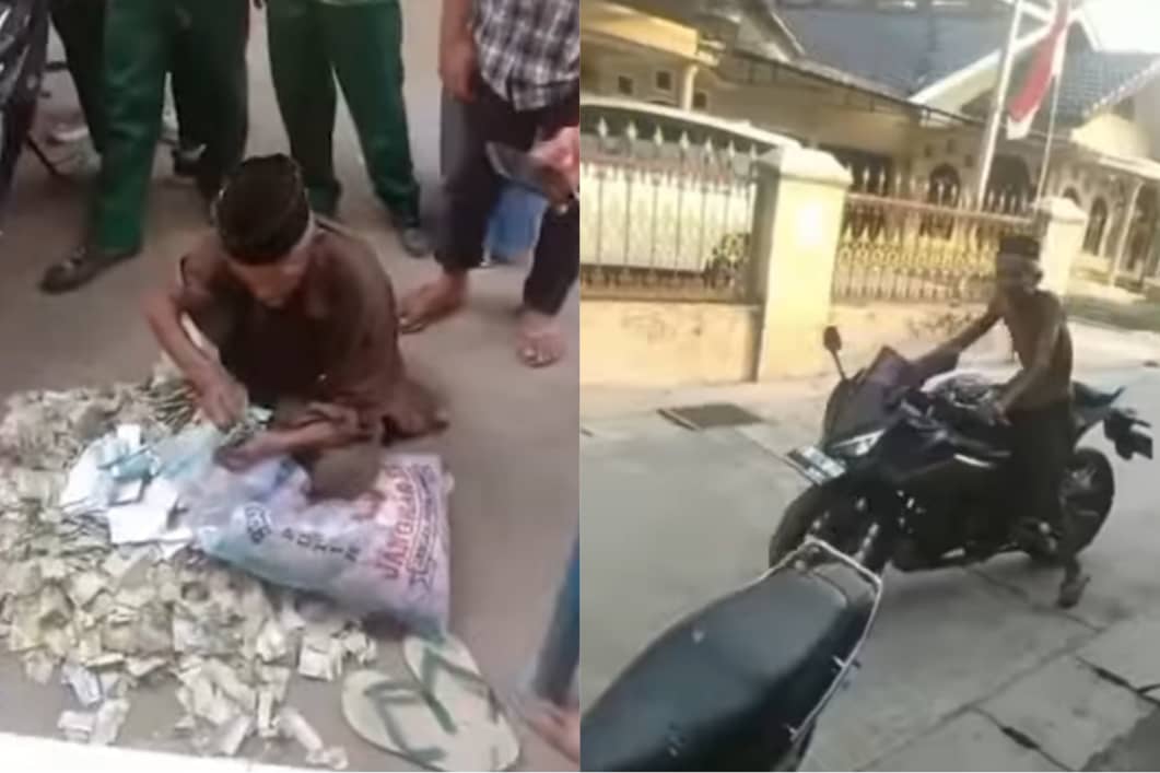 视频|老翁用大袋存钱买摩托 网赞“比年轻人厉害！”