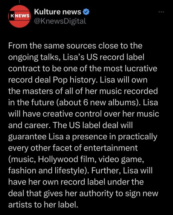 BLACKPINK解散倒数？ Lisa爆上亿美元签美国公司 